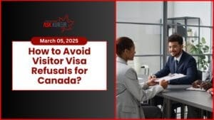 A person filling out a visitor visa application for Canada to ensure a successful submission.