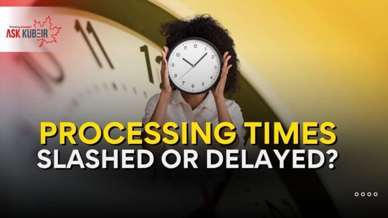 A visual chart comparing current and past IRCC processing times for immigration applications.